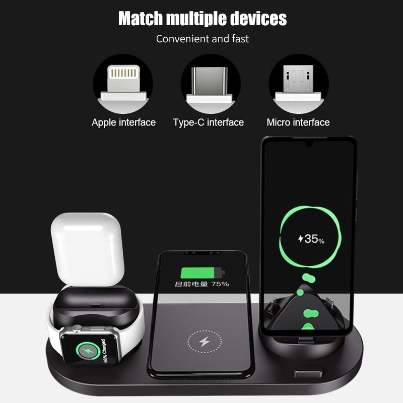 6合1 無線充電座 (適用於iPhone / Android / Type-C)
